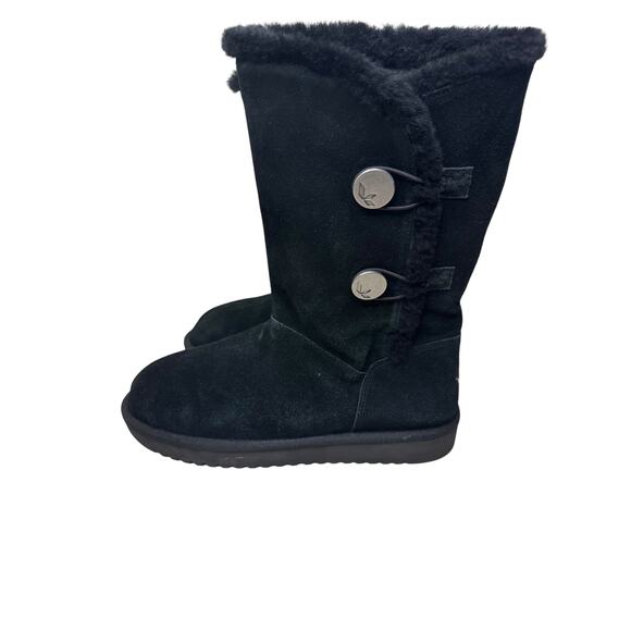 Koolaburra by UGG Kinslei Tall Suede Shearling Boots Women’s 9 | Black Winter - Picture 5 of 9